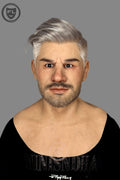 Realistic Silver Hair Male Silicone Mask