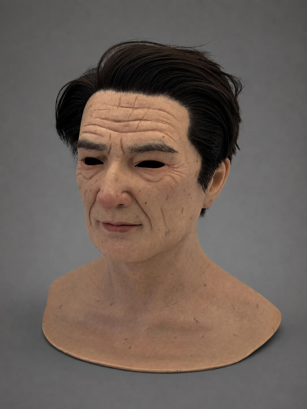 Realistic Elderly Face Jesa Silicone Mask (Black Hair)