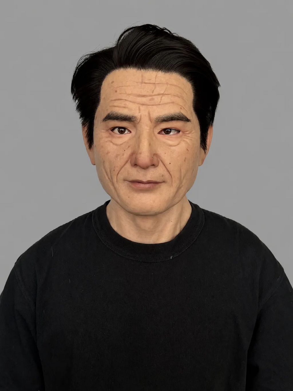 Realistic Elderly Face Jesa Silicone Mask (Black Hair)
