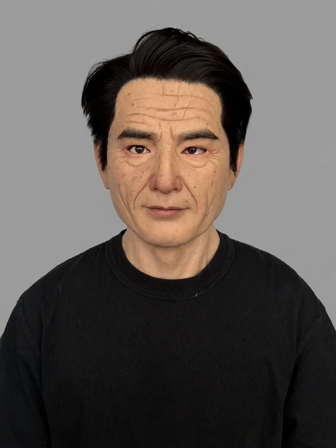 Realistic Elderly Face Jesa Silicone Mask (Black Hair)