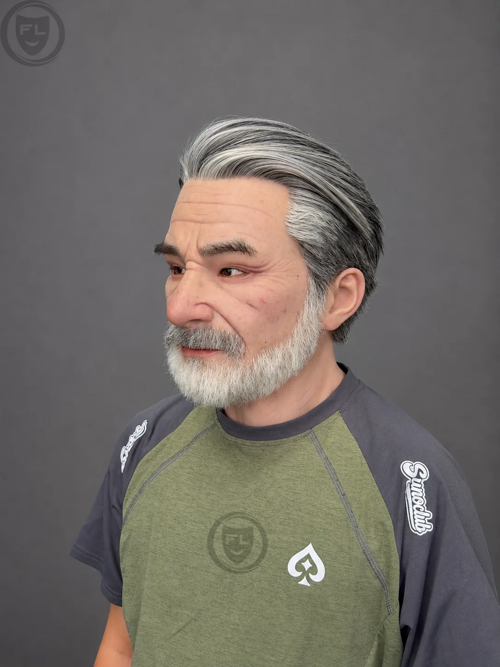 Silver Hair Elderly Male Silicone Mask
