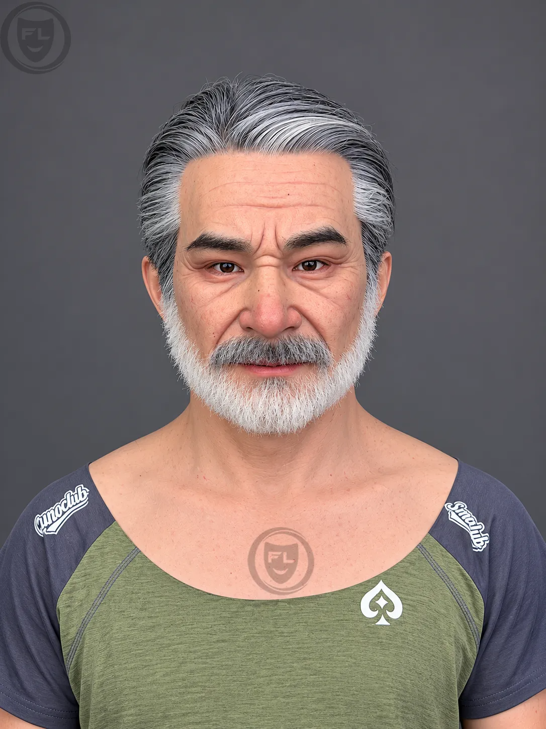 Silver Hair Elderly Male Silicone Mask