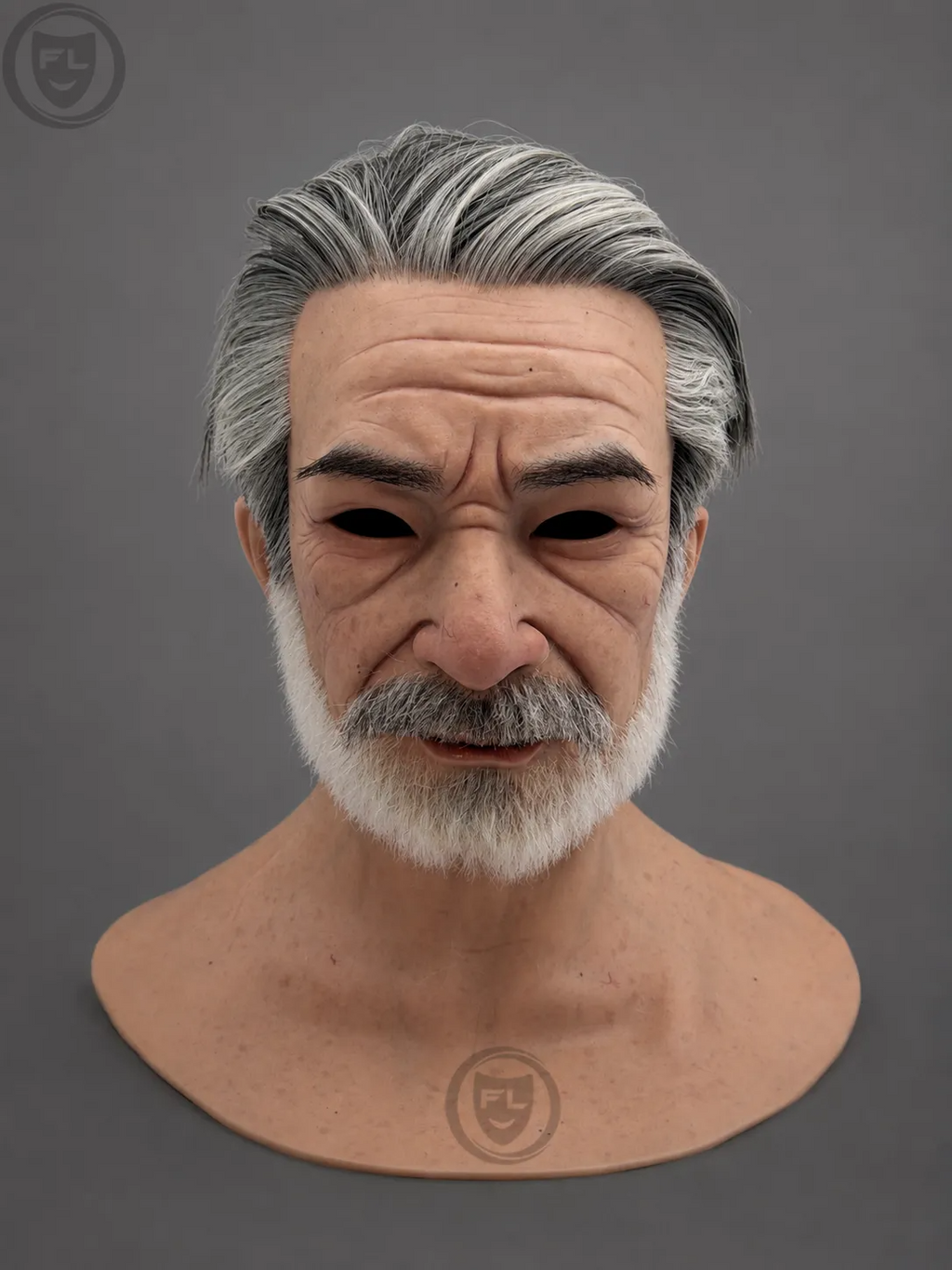 Silver Hair Elderly Male Silicone Mask