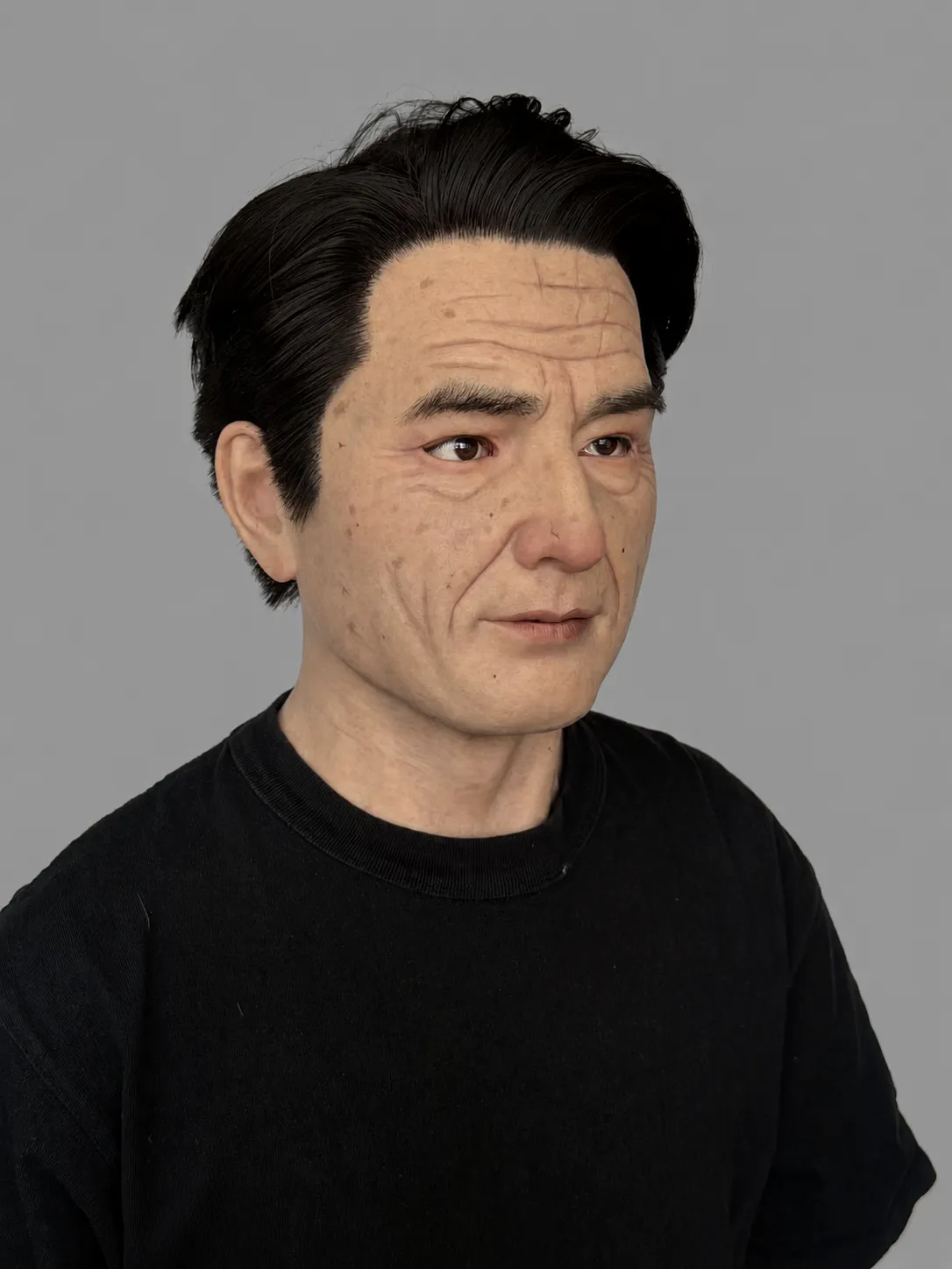 Realistic Elderly Face Jesa Silicone Mask (Black Hair)
