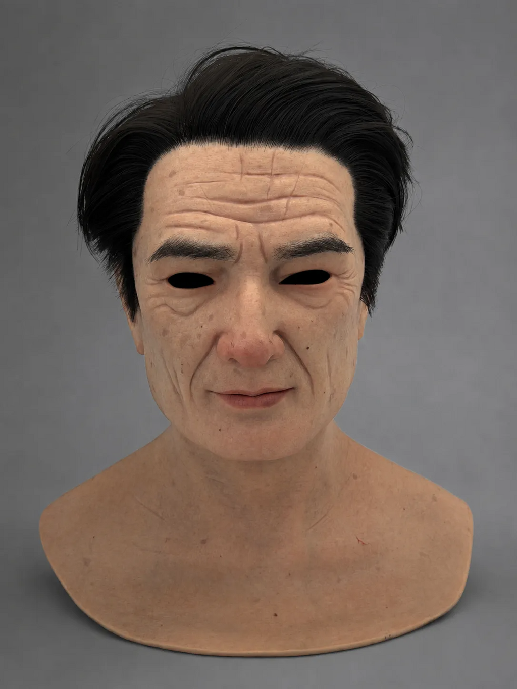 Realistic Elderly Face Jesa Silicone Mask (Black Hair)