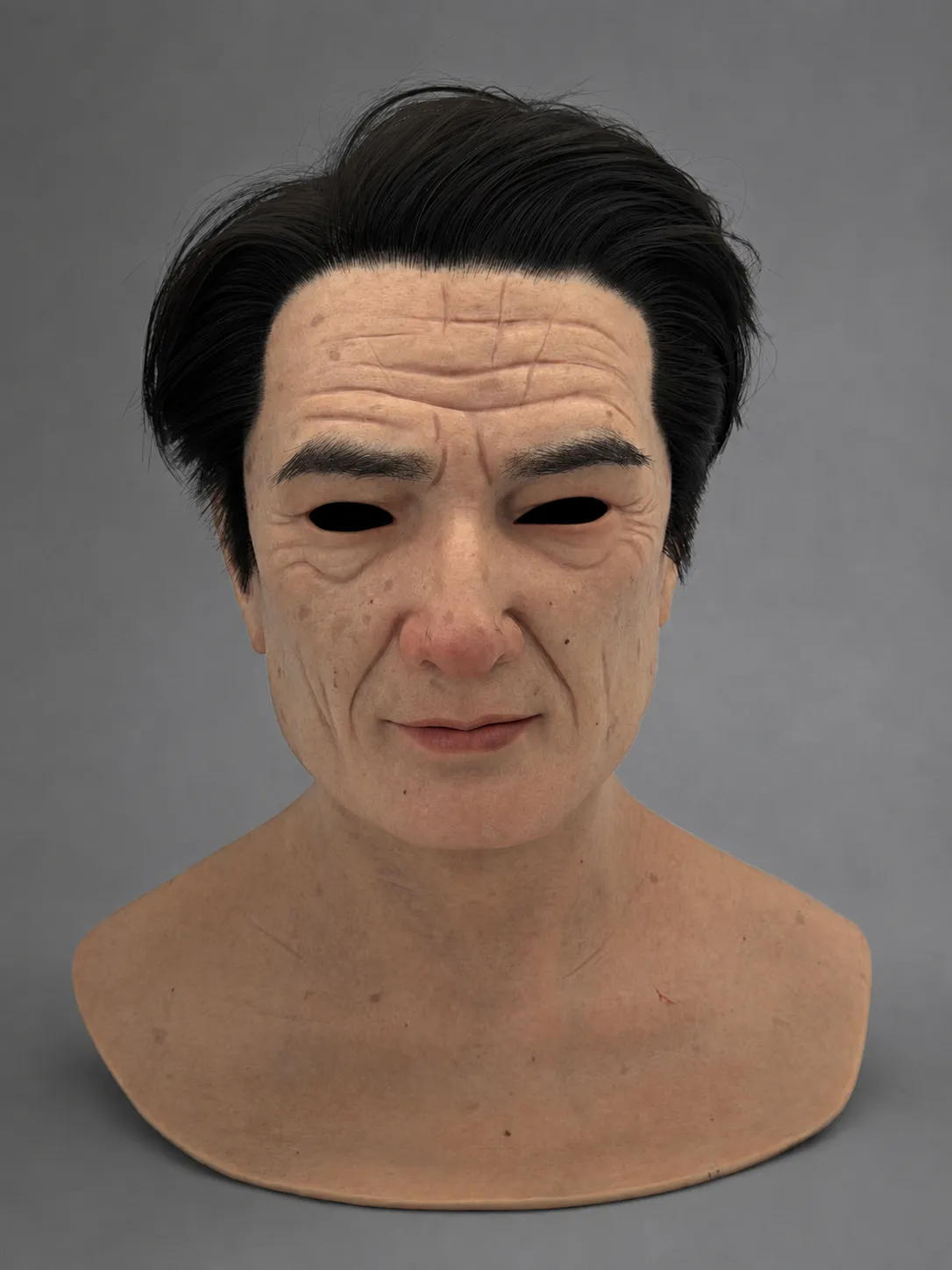 Realistic Elderly Face Jesa Silicone Mask (Black Hair)