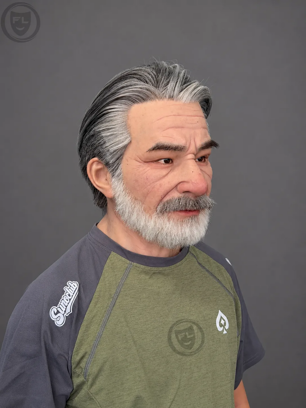 Silver Hair Elderly Male Silicone Mask
