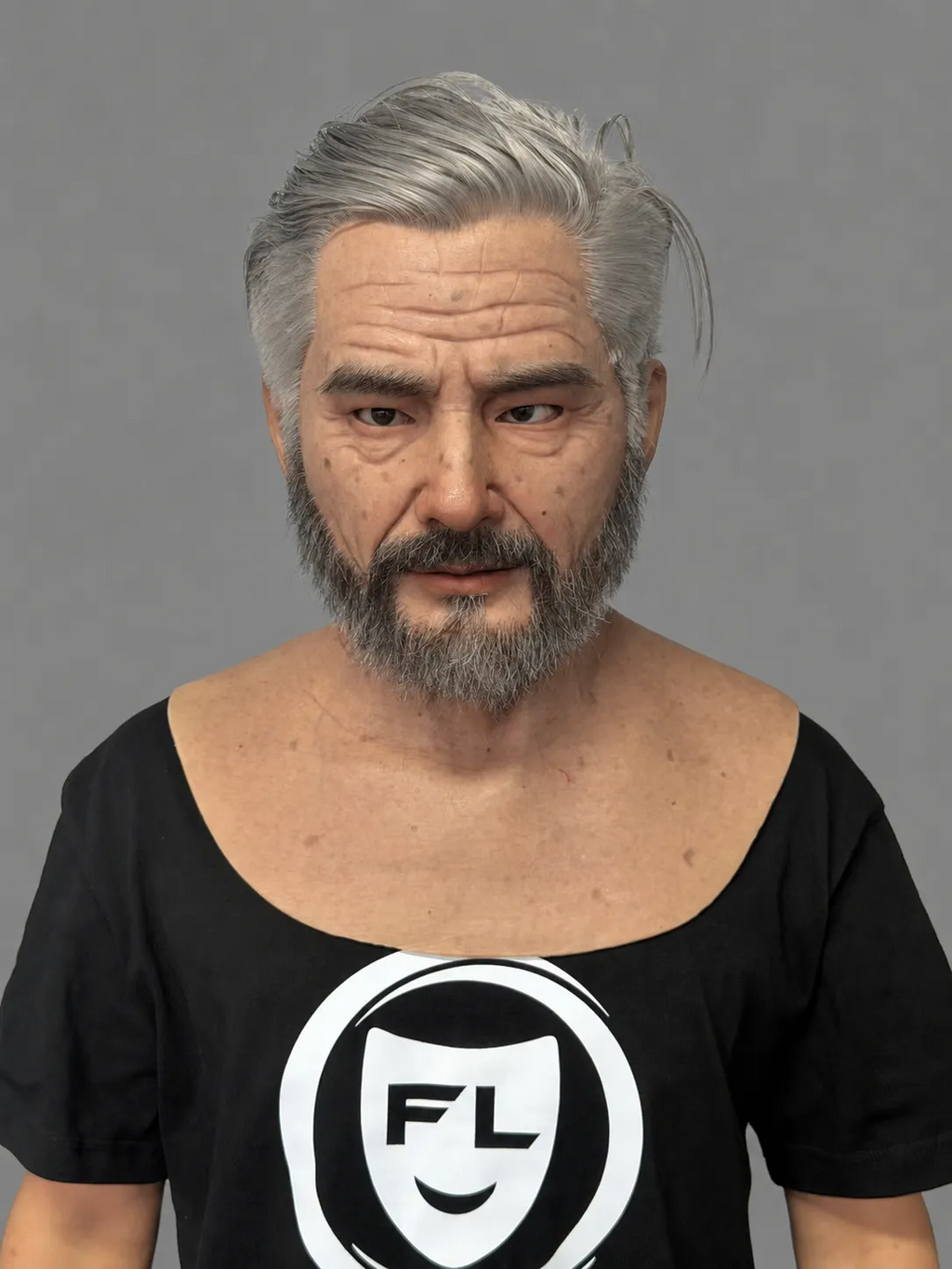 Realistic Silicone Mask of an Elderly Man