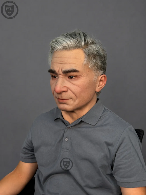 Silver Hair Mature Male Silicone Mask