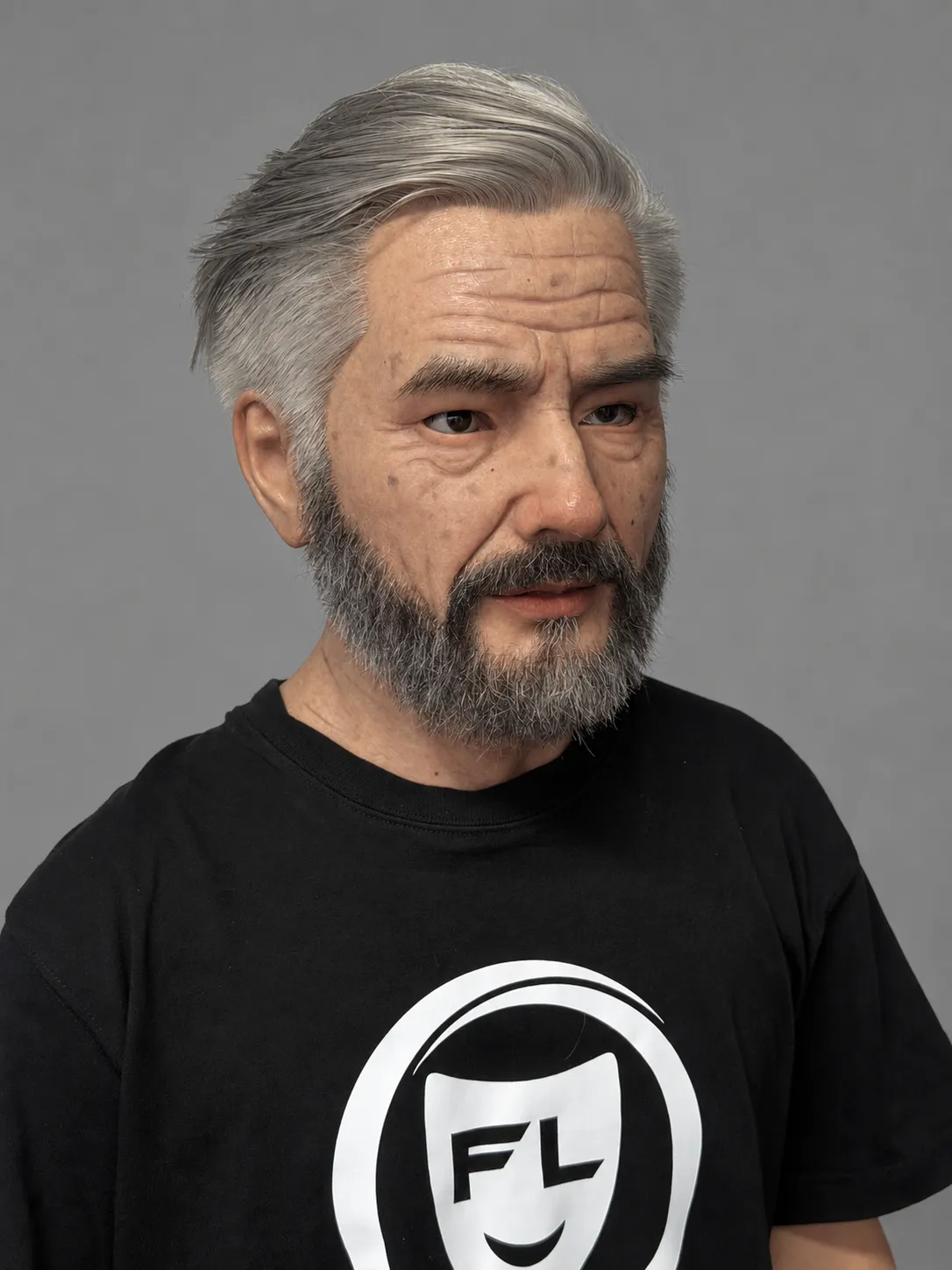 Realistic Silicone Mask of an Elderly Man