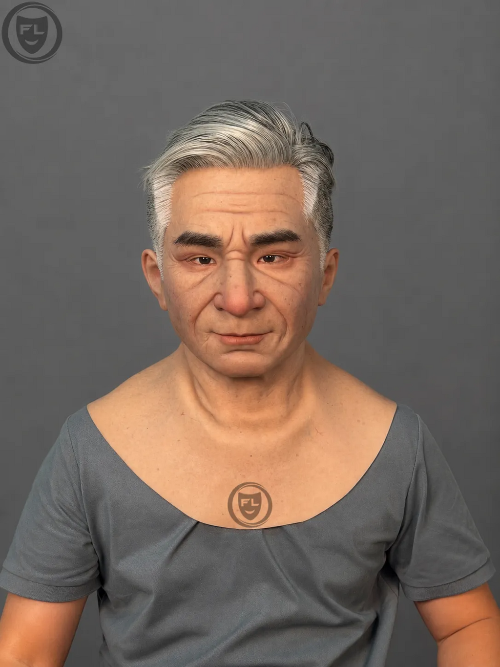 Silver Hair Mature Male Silicone Mask