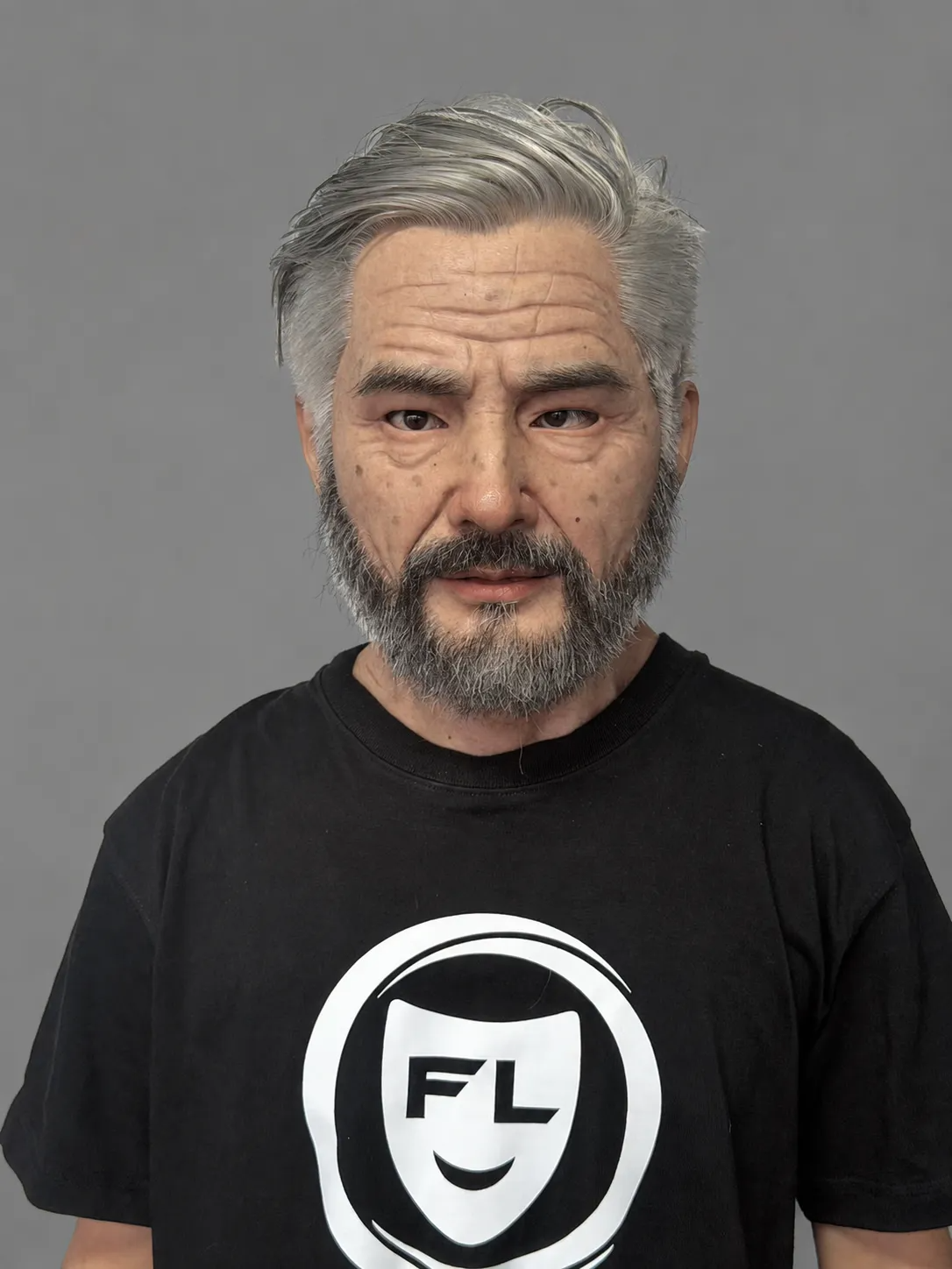 Realistic Silicone Mask of an Elderly Man