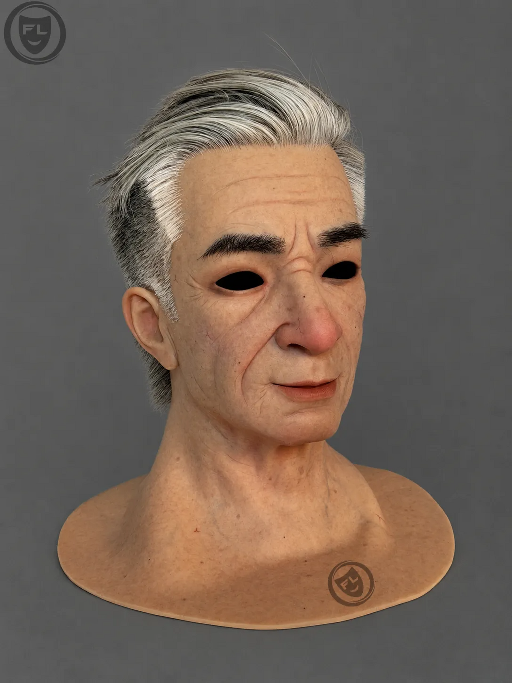 Silver Hair Mature Male Silicone Mask