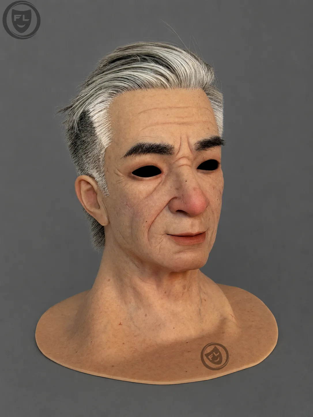 Silver Hair Mature Male Silicone Mask