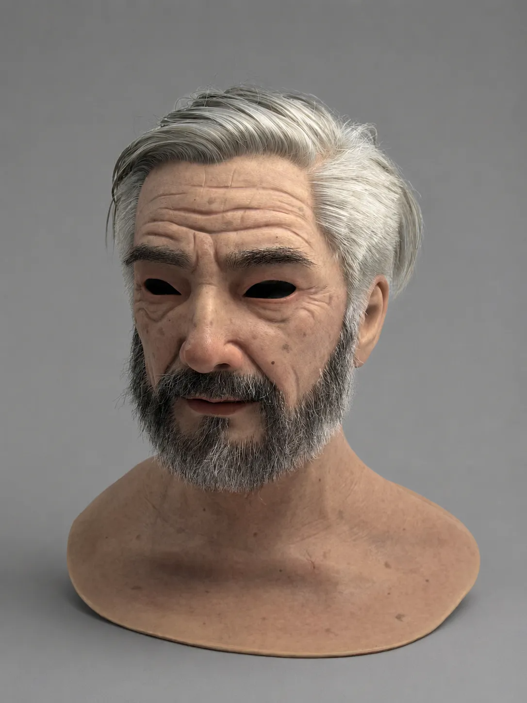 Realistic Silicone Mask of an Elderly Man