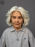 Elderly Female Silicone Mask with White Hair