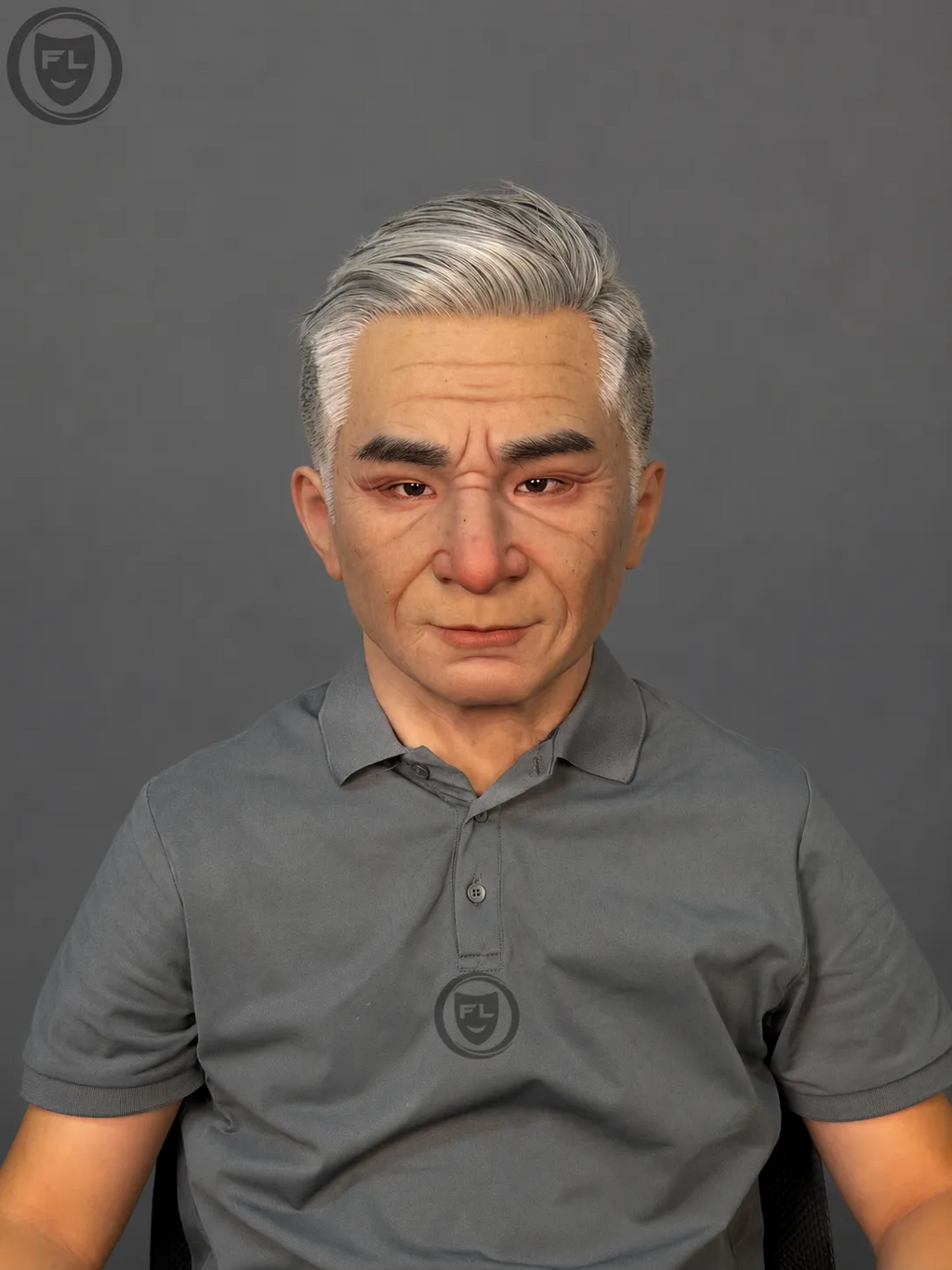 Silver Hair Mature Male Silicone Mask