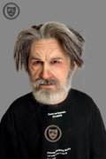 Hyper Realistic Old Man Silicone Mask with Gray Hair and Beard